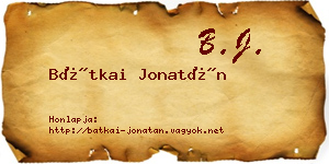 Bátkai Jonatán névjegykártya